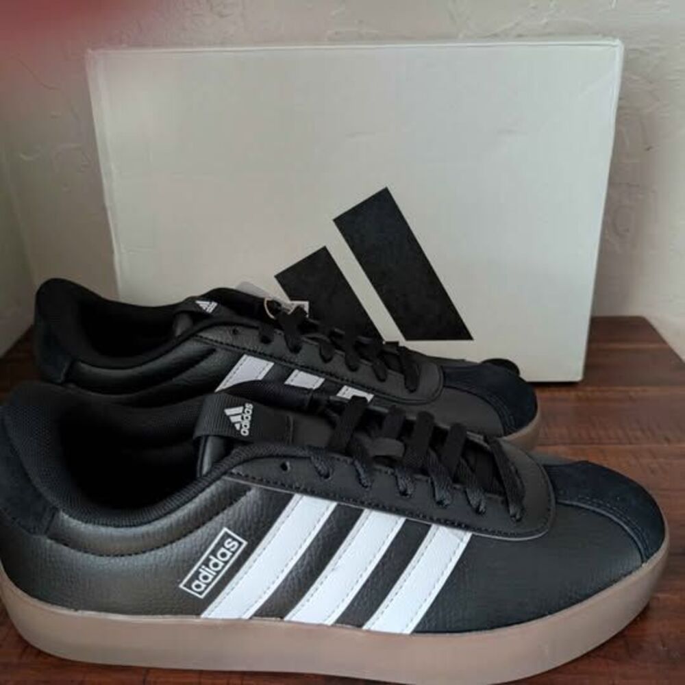 adidas VL Court 3.0 Mens 9 Women's 10 Black White Gum